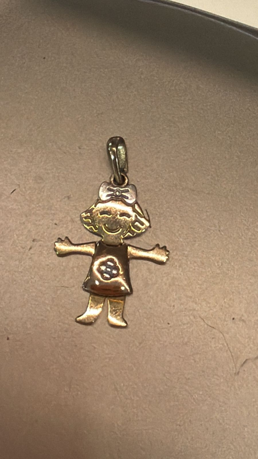 CADENA NIÑA 3OROS LAZO ARRIBA  14K 1.3GR